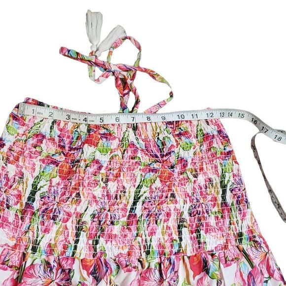 NWT Gypsie Blue Tie Around Neck Floral Maxi Dress SMALL - Picture 7 of 12